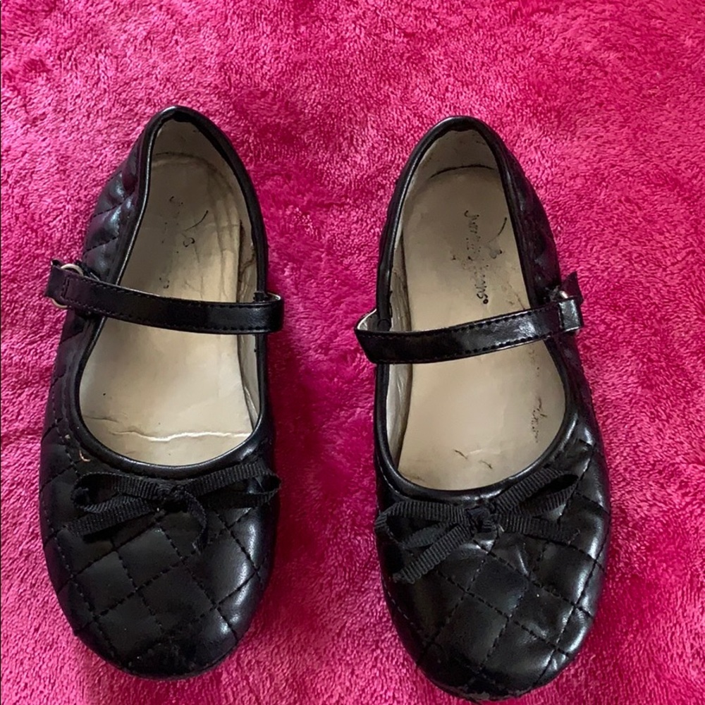 Girls black flats shoes size 10